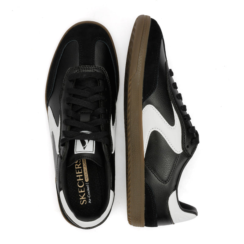 Skechers Hotshot Kickoff Damen Sneaker Aus Schwarzem Leder