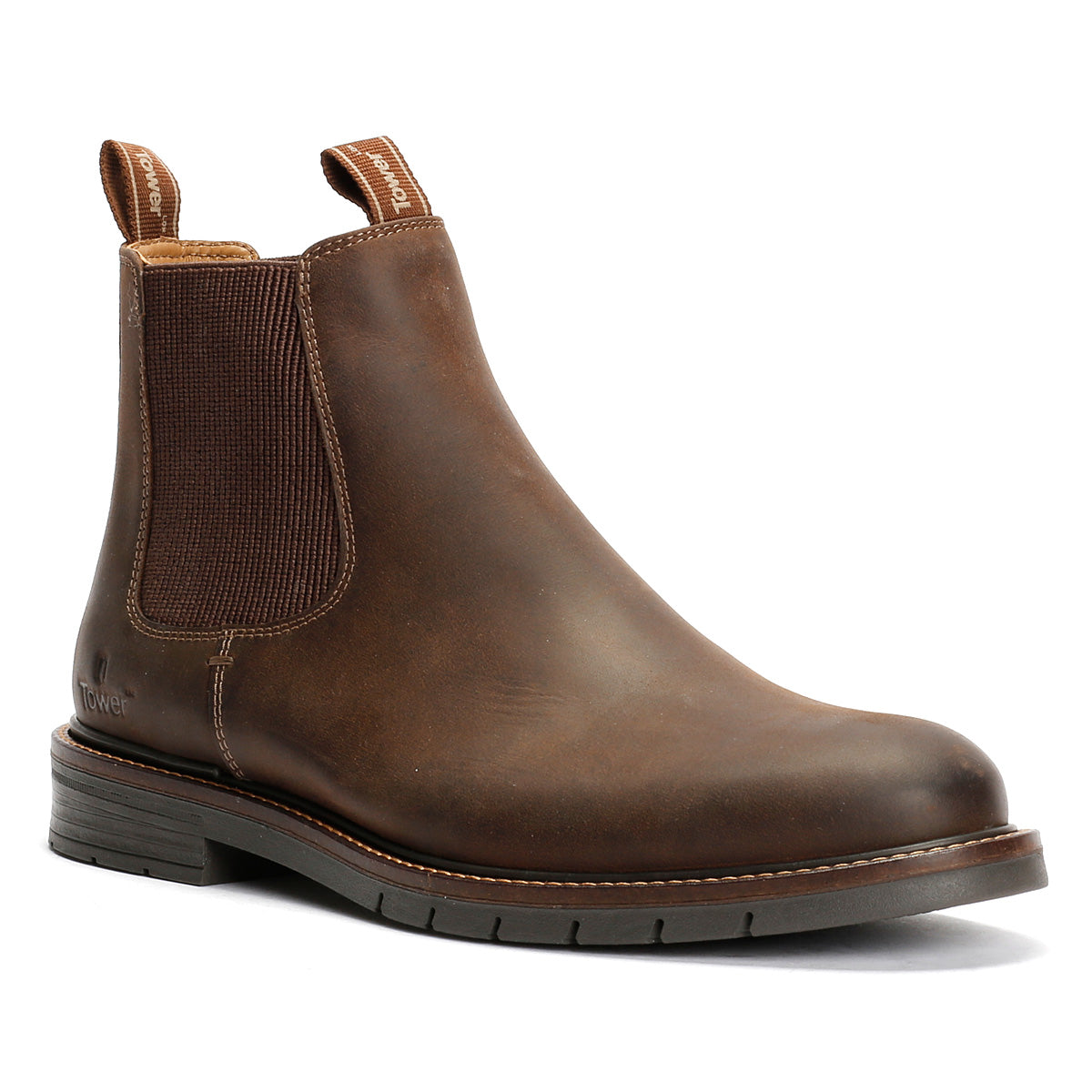 Tower London Harbour Leder Herren Braune Stiefel