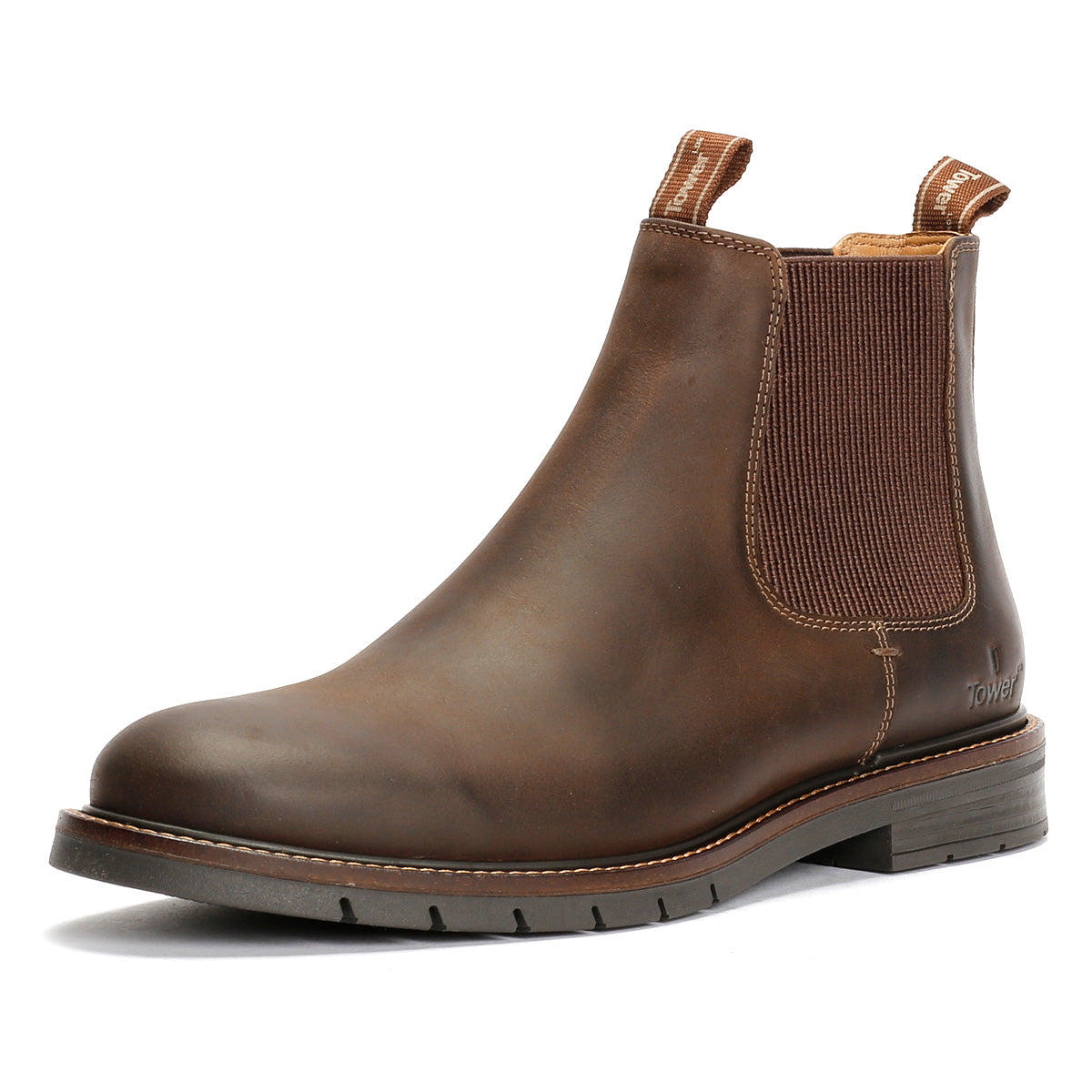 Tower London Harbour Leder Herren Braune Stiefel