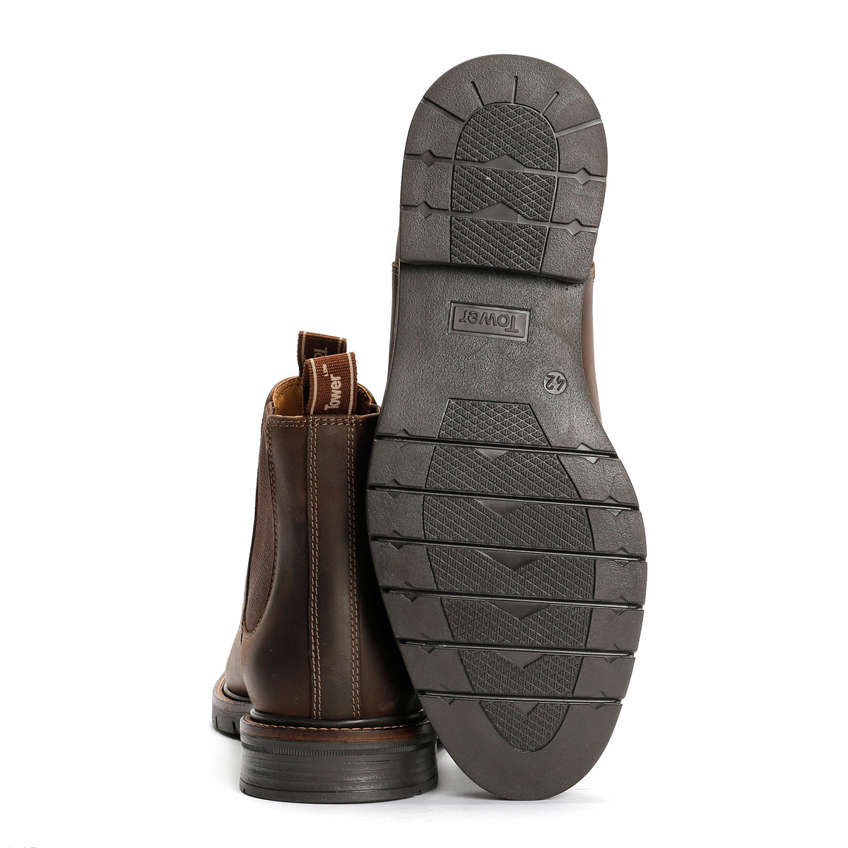 Tower London Harbour Leder Herren Braune Stiefel
