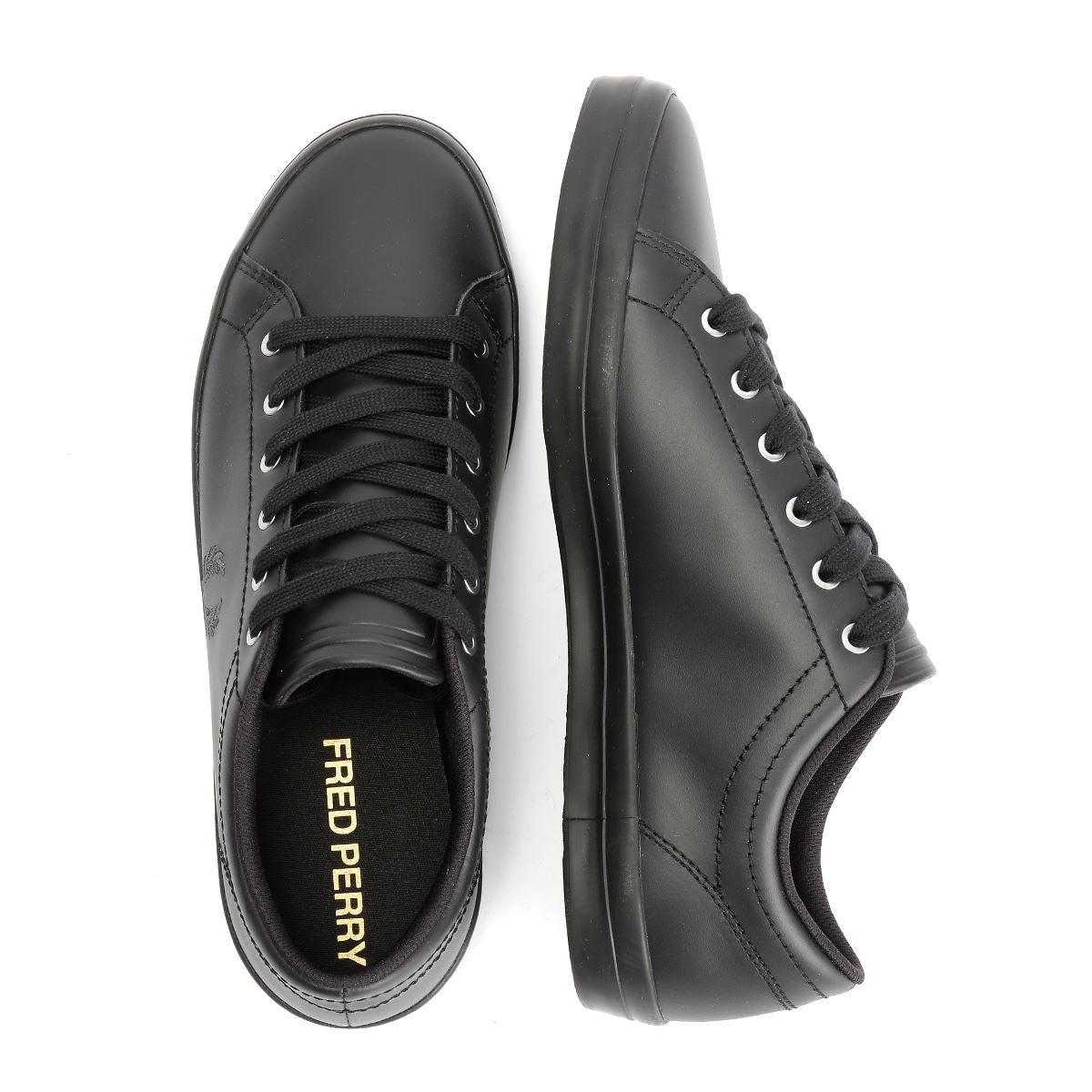 Fred Perry Baseline Leder Herren Schwarze Sneakers