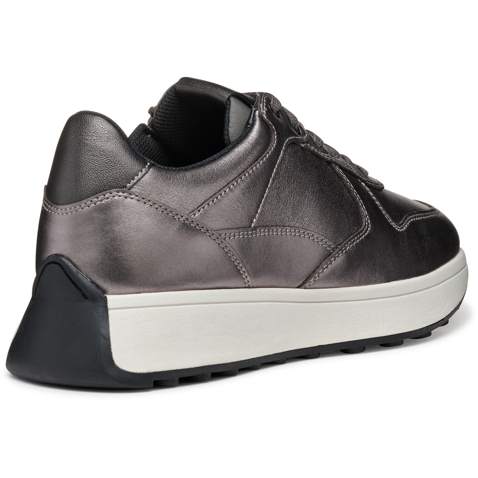 Geox D Amabel A Leder Damen Gun Sneakers