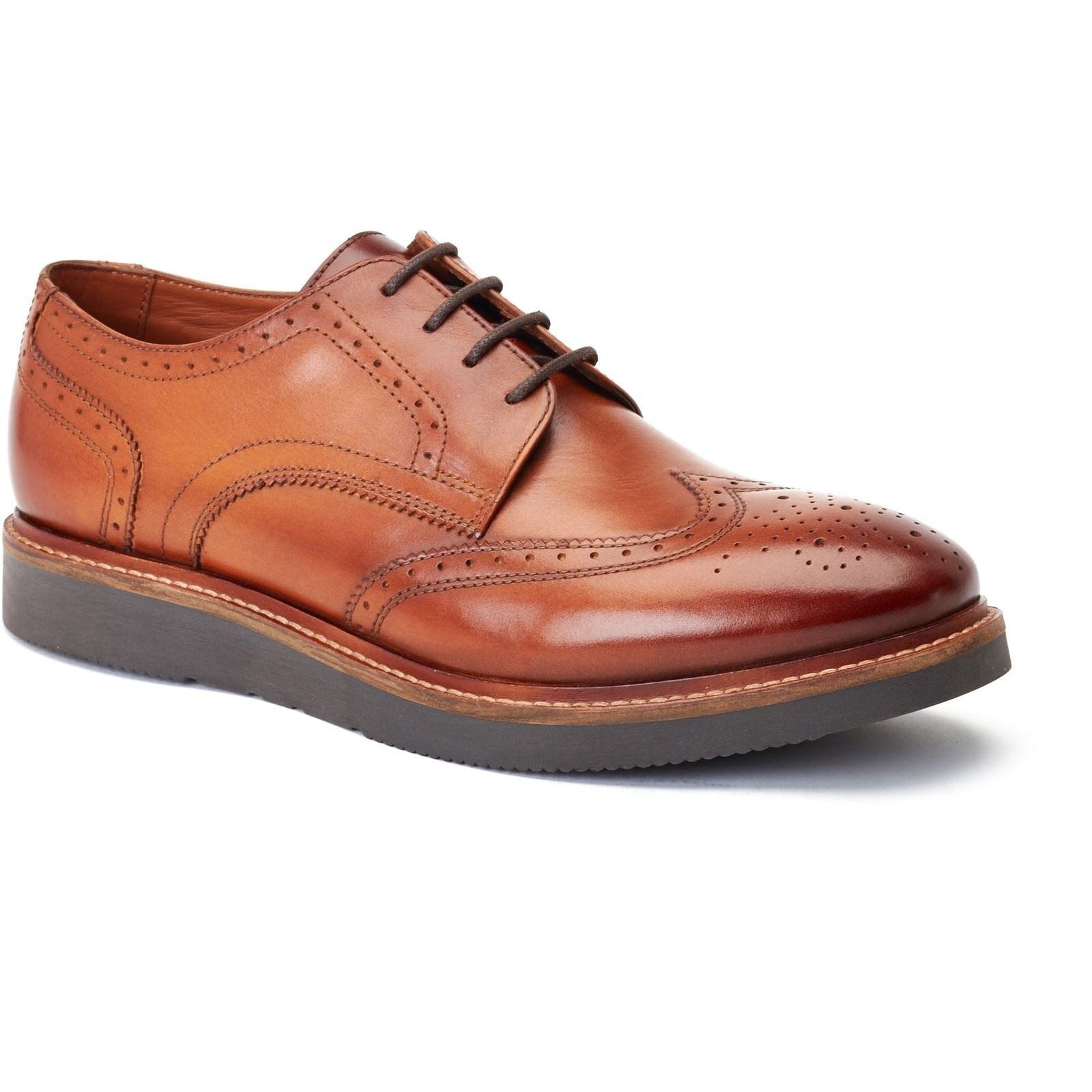 Base London Joe Lederschuhe Für Herren In Verbranntem Braun, Brogues Stil
