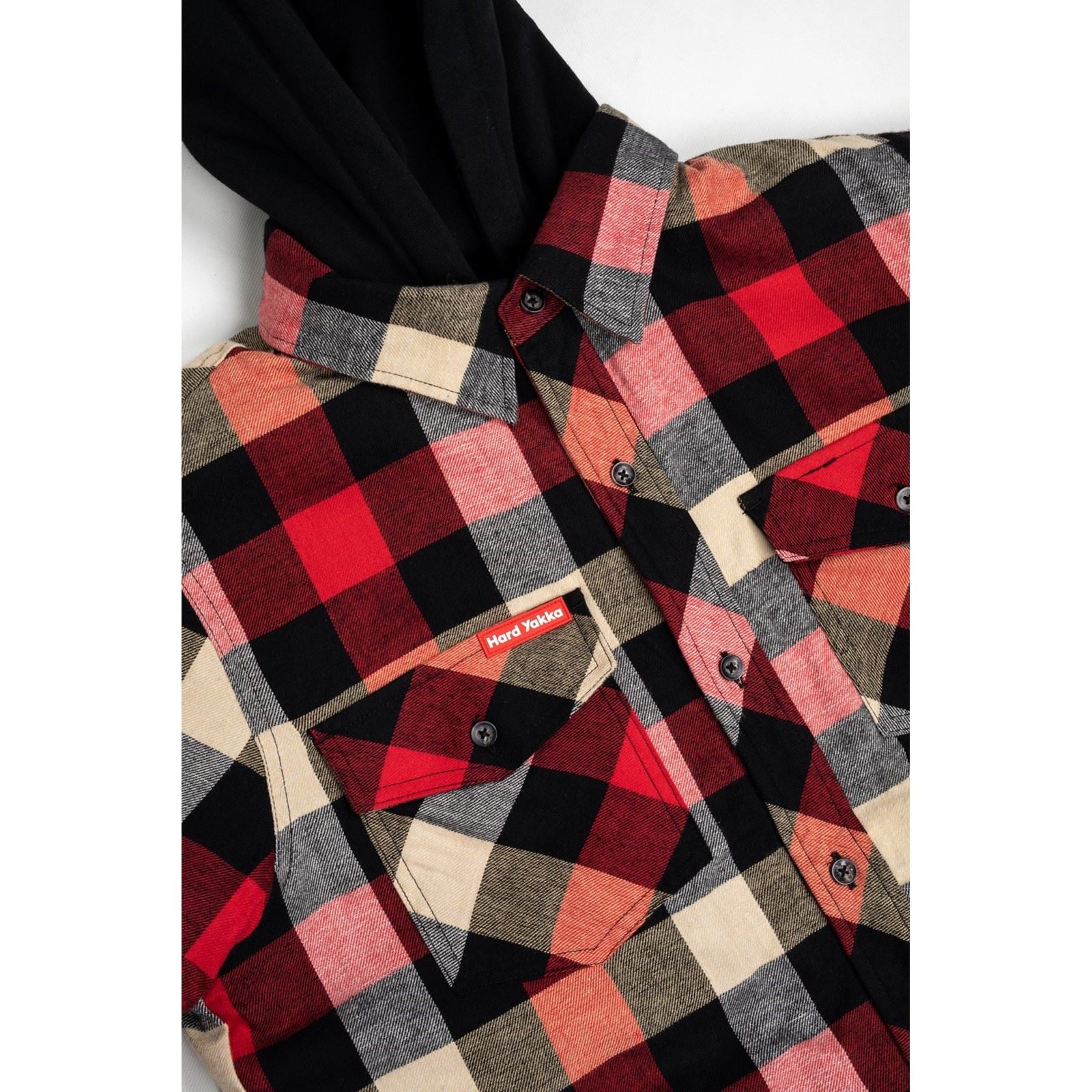 Hard Yakka Quilted Flannel Shacket Herren Rotes Hemdjacke
