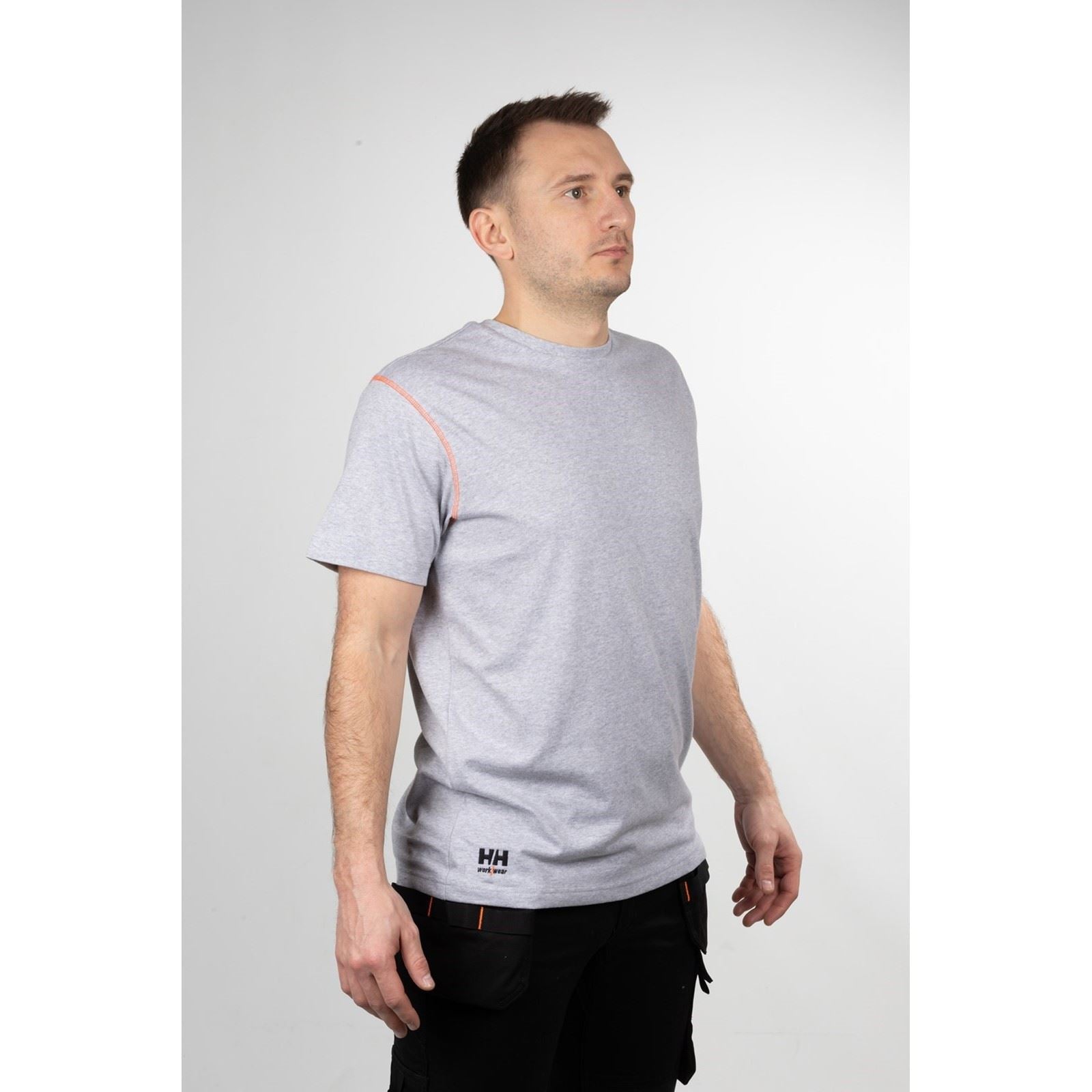 Helly Hansen Workwear Oxford Baumwoll Kurzarm T-Shirts Für Herren In Grau