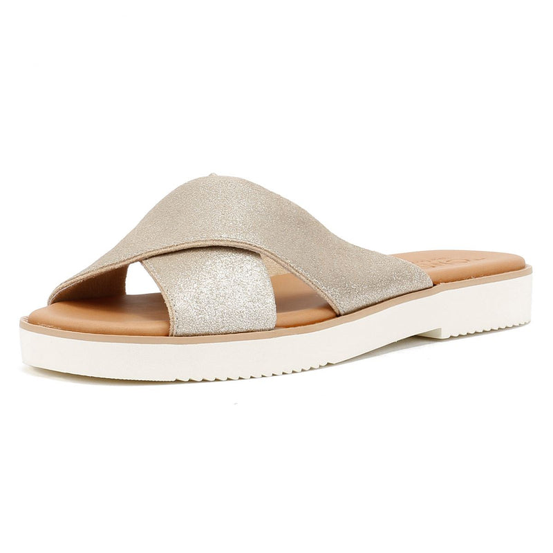 TOMS Mae Crossover Damen Sandalen Aus Wildleder In Silber