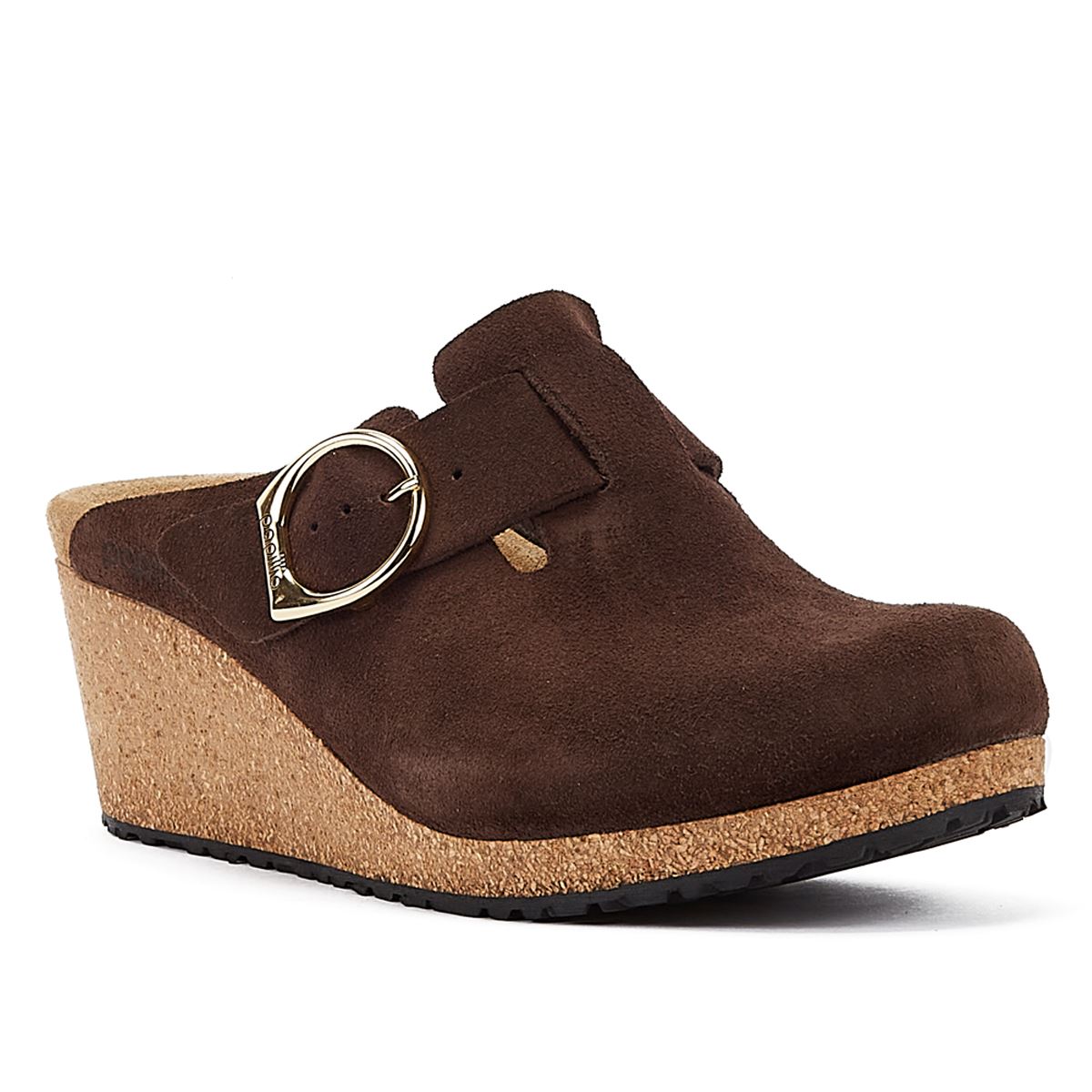 Birkenstock Wedges Aus Gebranntem Wildleder Mit Schnallenriemen In Braun Für Damen