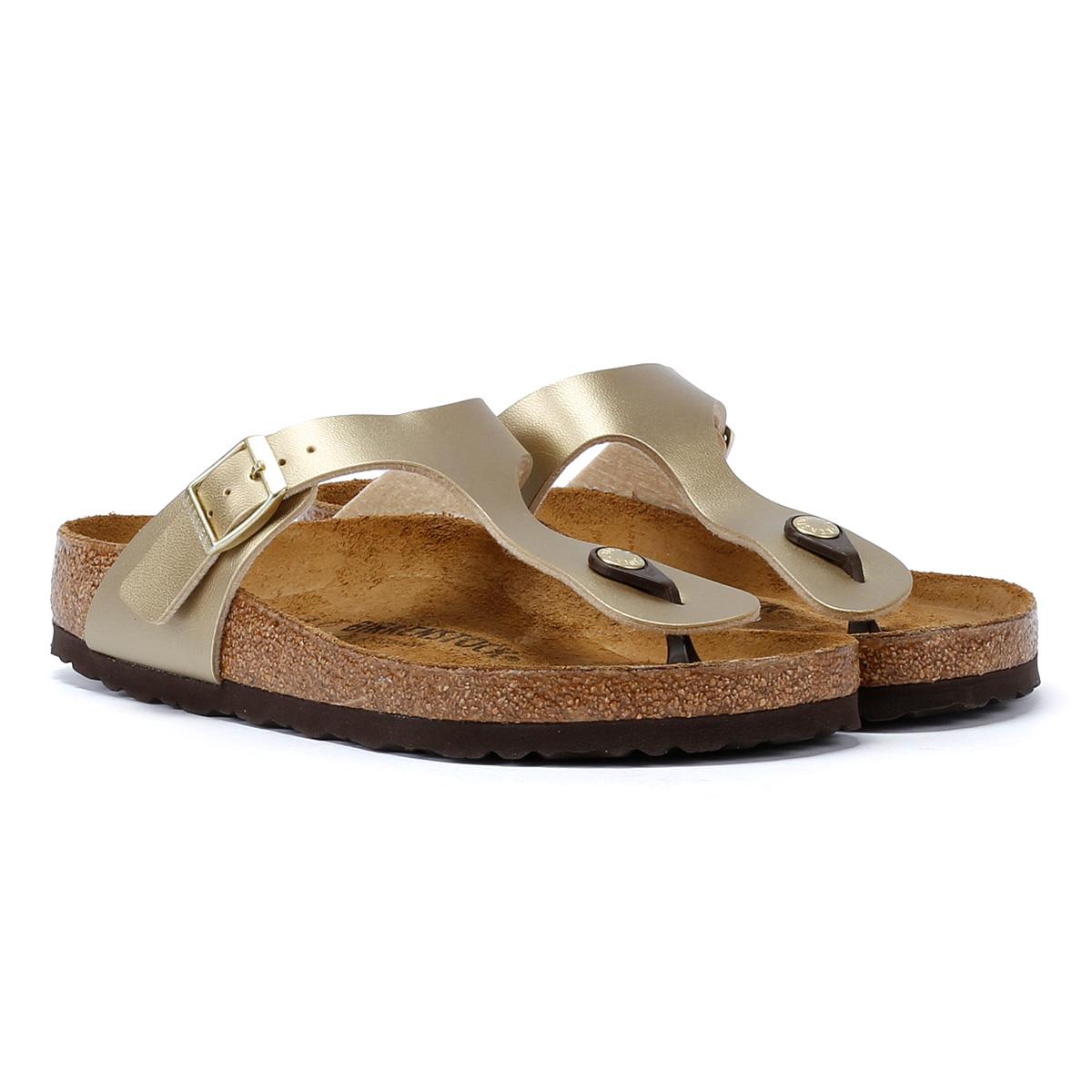 Birkenstock Gizeh Birko Flor Damen Sandalen In Gold