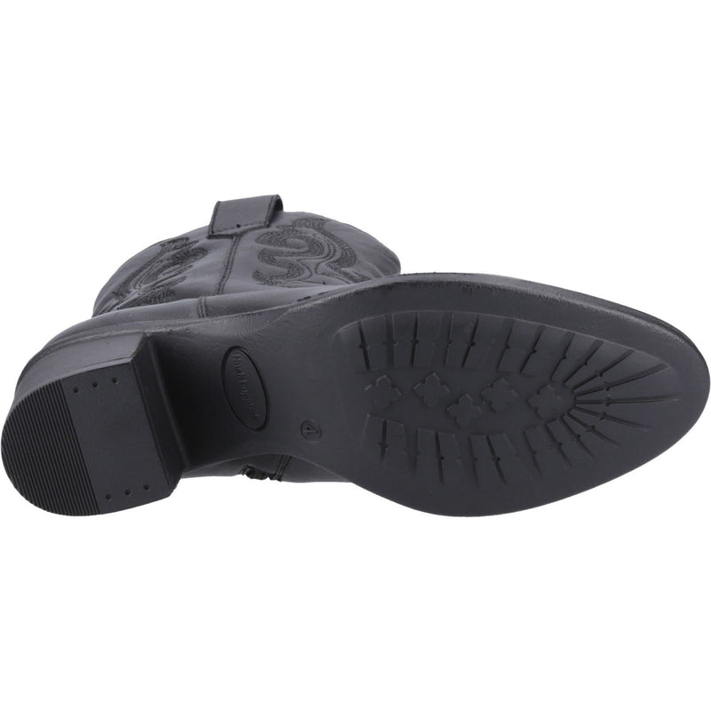 Hush Puppies Wynn Damen Stiefeletten aus schwarzem Leder mit Absatz