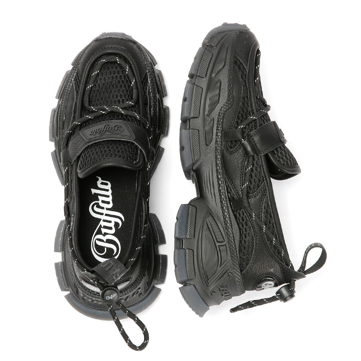 Buffalo Saturn TEC Damen Schwarze Loafer