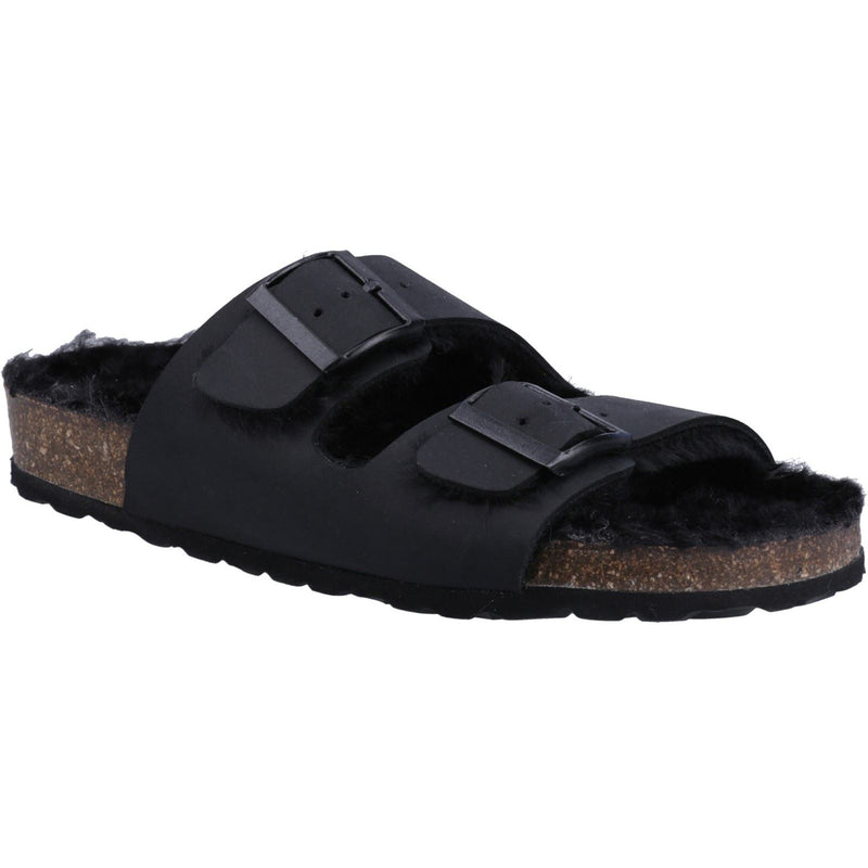 Hush Puppies Jessie Leder Damen Schwarze Hausschuhe