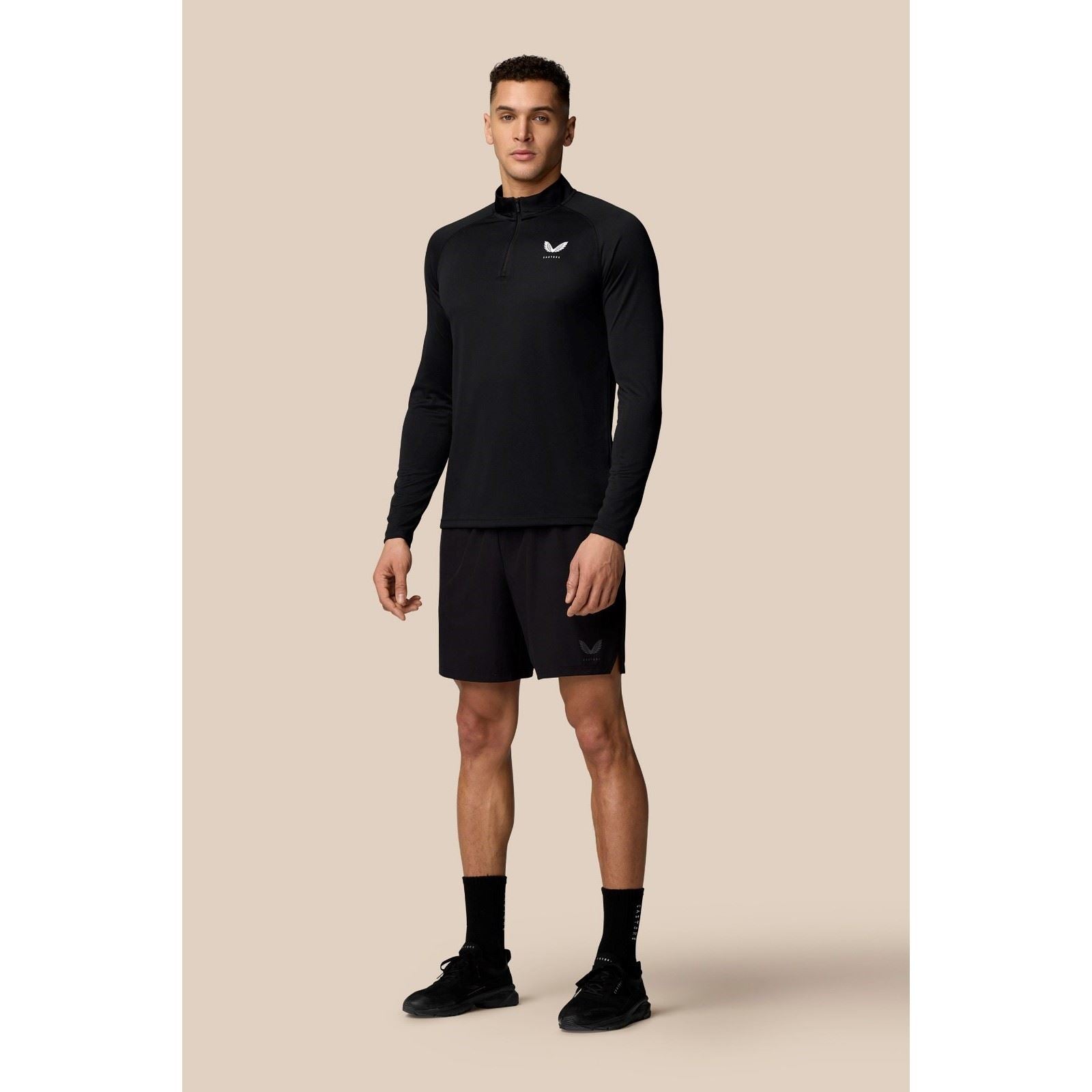 Castore Adapt Training 1/4 Zip Top Polyester Herren Schwarze Farbe Sport-T-Shirts