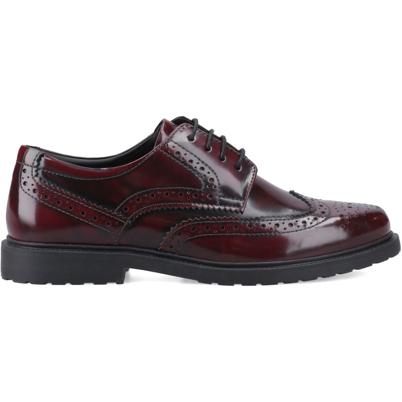 Hush Puppies Verity Hi-Shine Leder Damen Bordeaux Brogues Schuhe