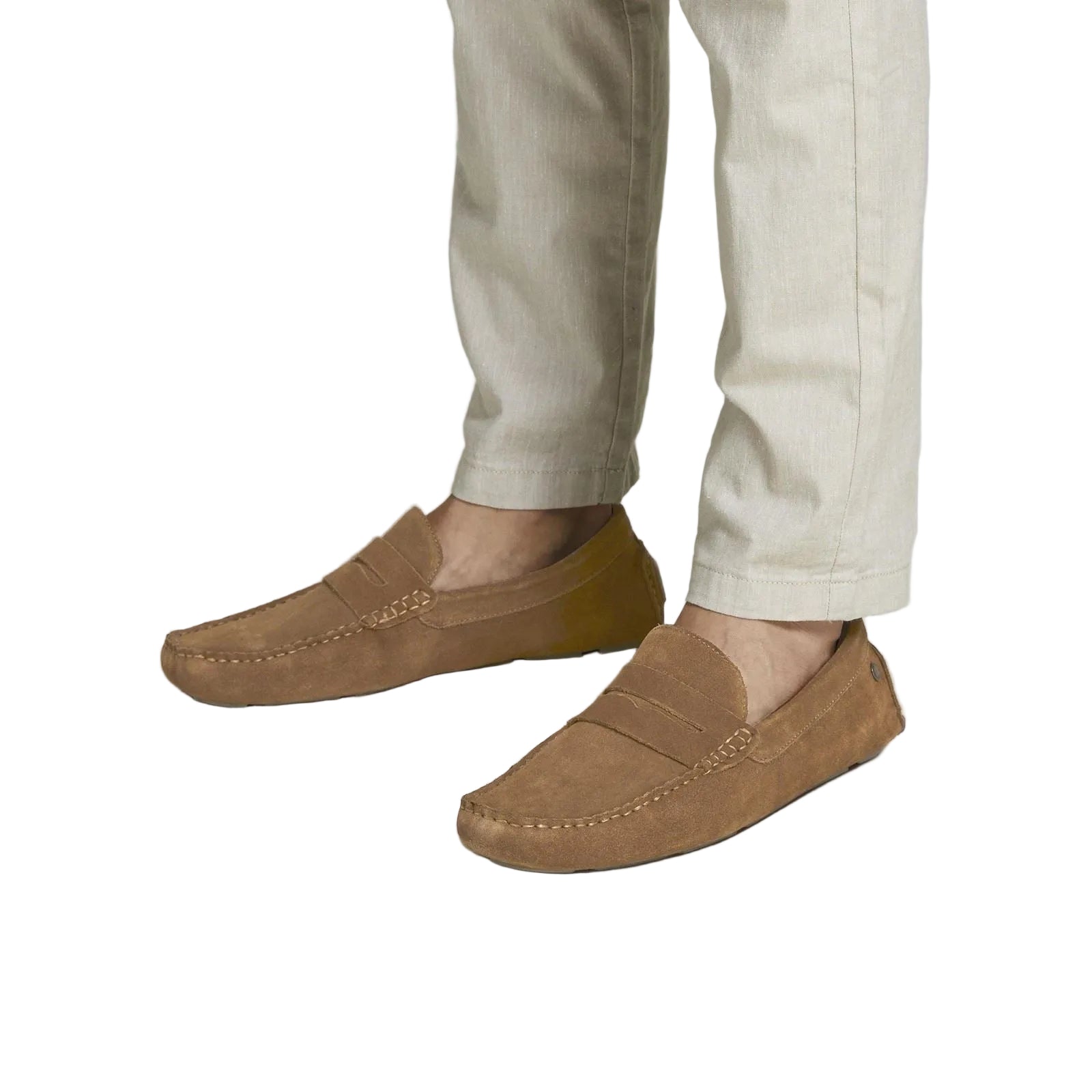 Jack & Jones Jensen Herrenslipper Aus Wildleder In Cognac