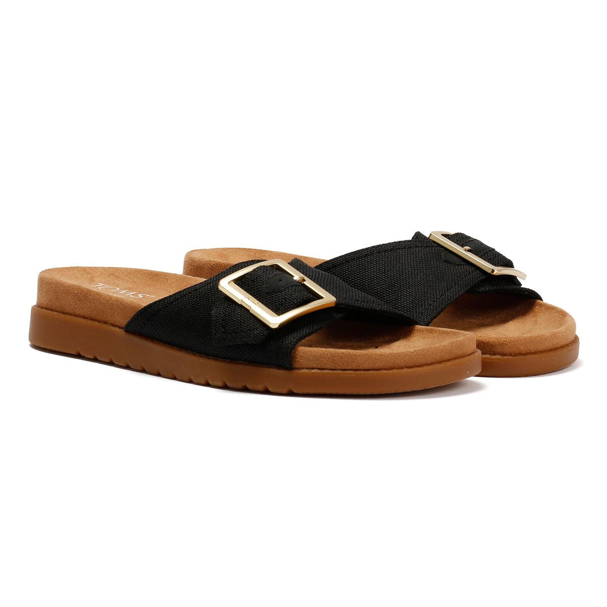 TOMS Marin Slide Canvas Damenschwarze Sandalen