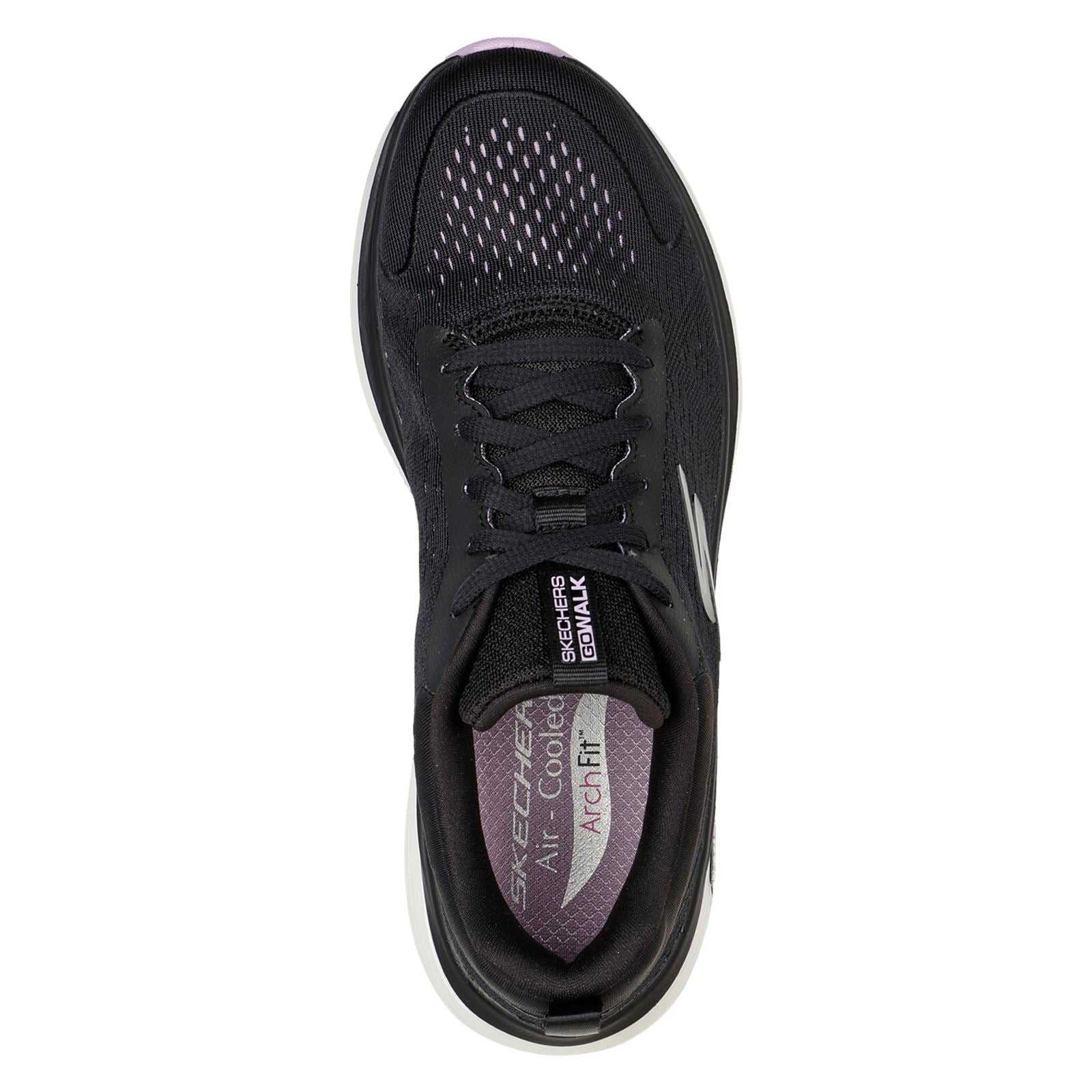 Skechers Go Walk Workout Walker Outpace Synthetik Damen Sneaker In Schwarz/Lavendel