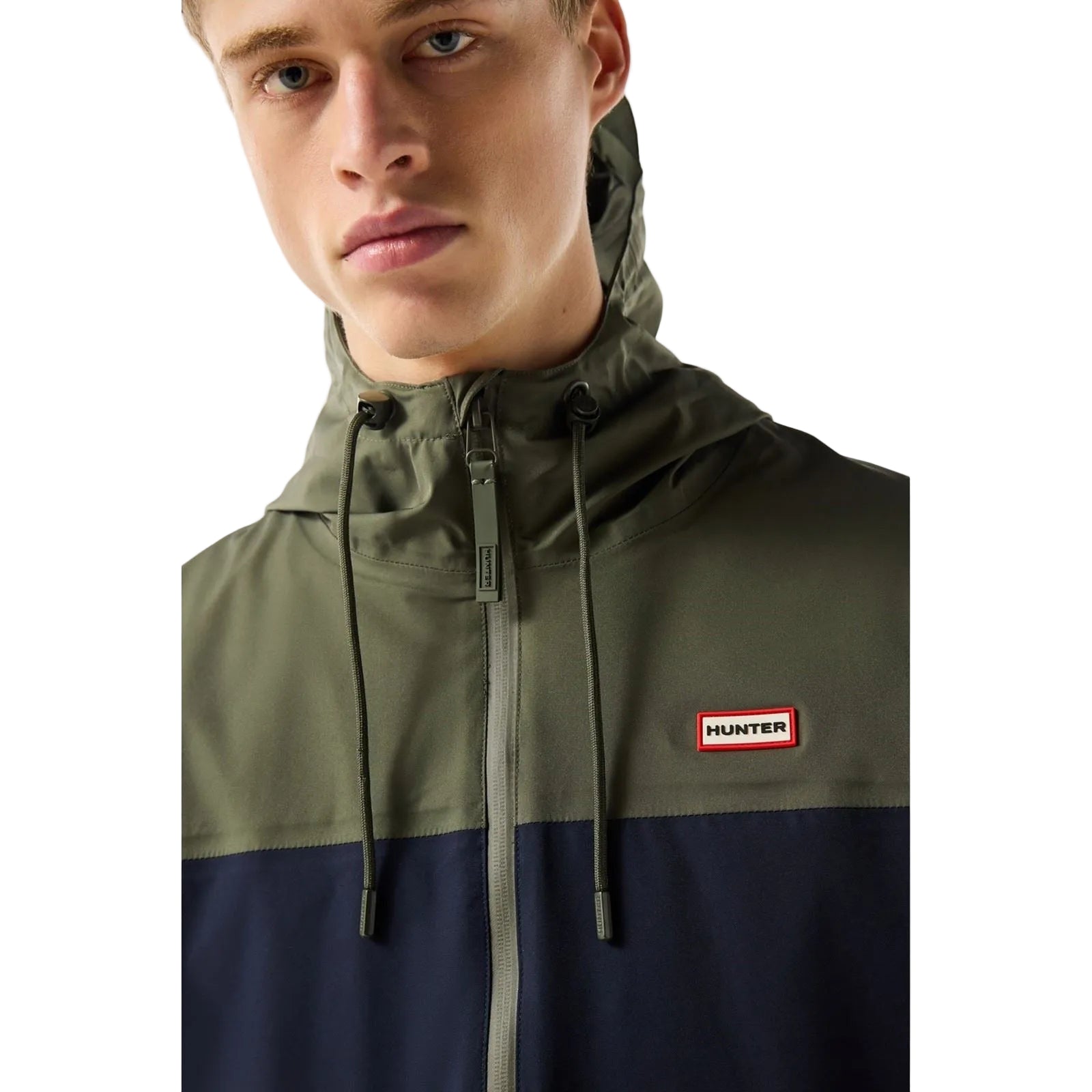 Hunter Original Mens Block Waterproof Herren Regenjacke In Grün