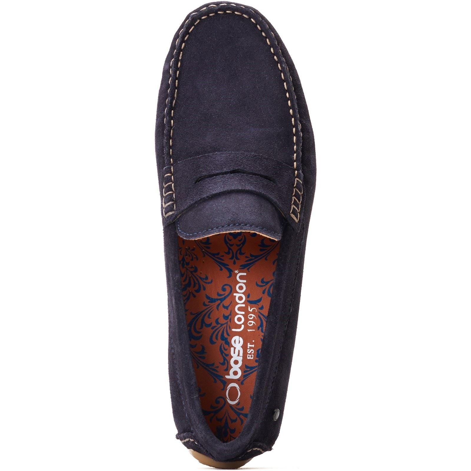 Base London Collins Herren Mokassins Aus Leder In Marineblau