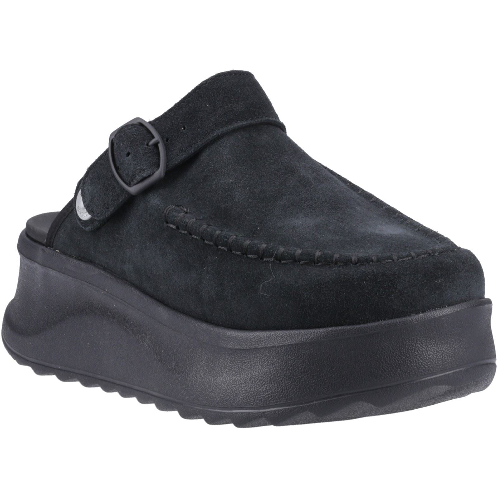 HEYDUDE Delray Suede Damen Clogs in Schwarz