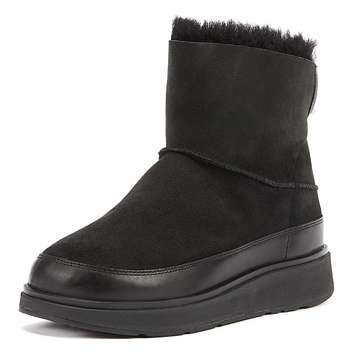 FitFlop Lammfell Damenstiefel In Schwarz