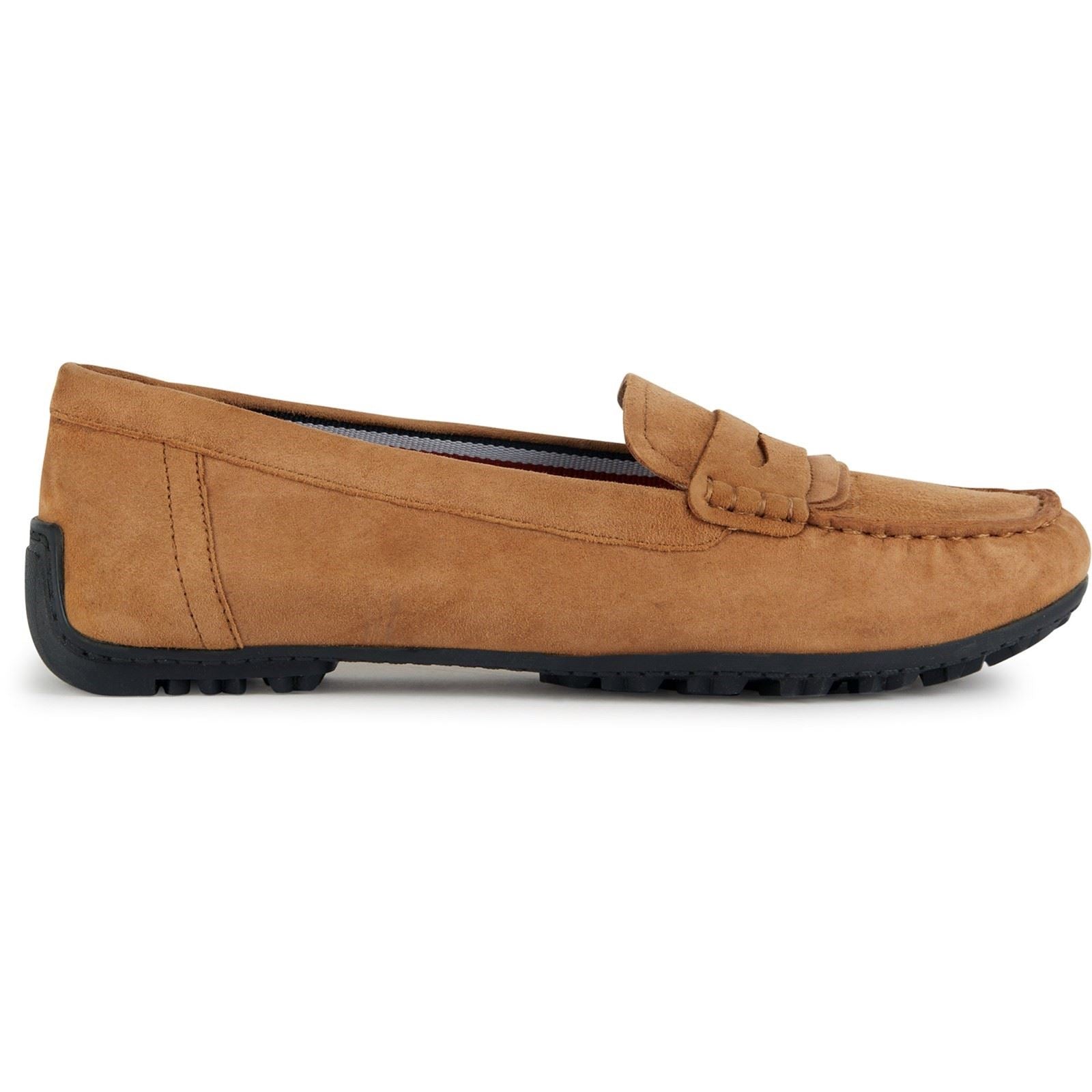 Geox D Kosmopolis Wildleder Damen Kamel Mokassins Schuhe