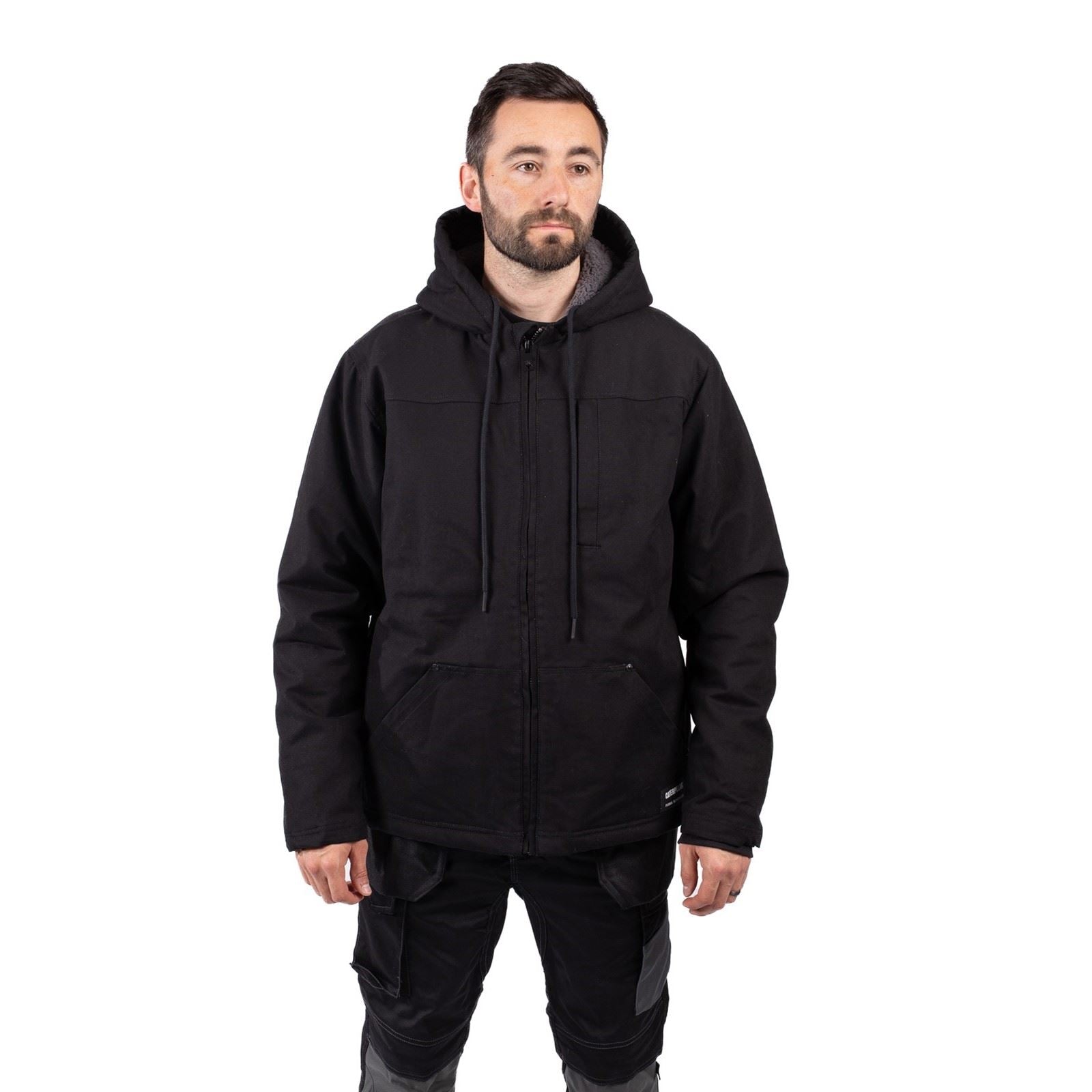 Caterpillar Hooded Sherpa Lined Herren Schwarze Farbe Fleecejacke