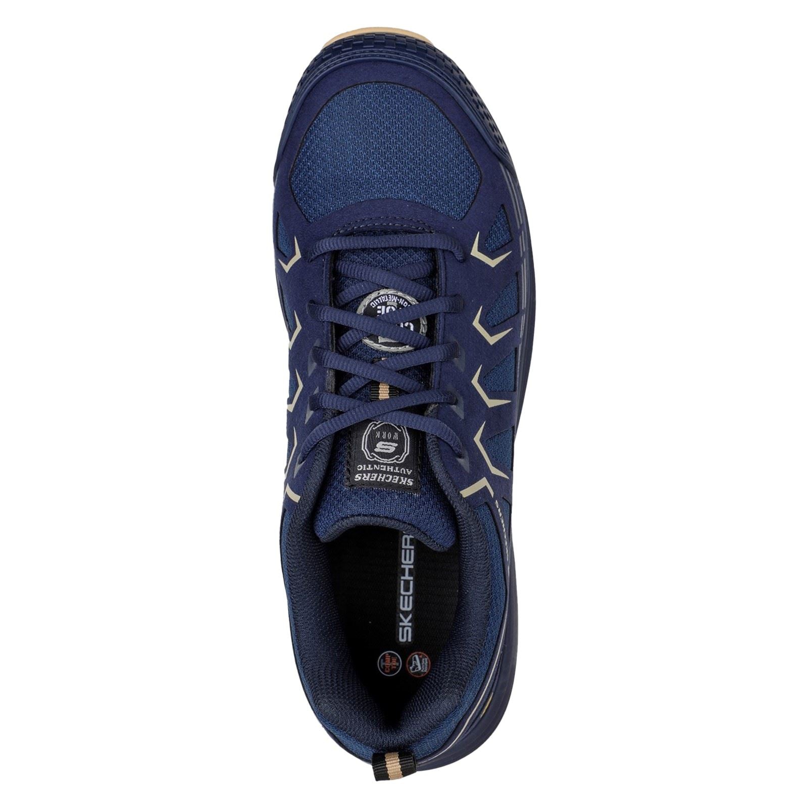 Skechers Workwear Malad II Textile Herren Sicherheits Sneaker In Marineblau/Tan