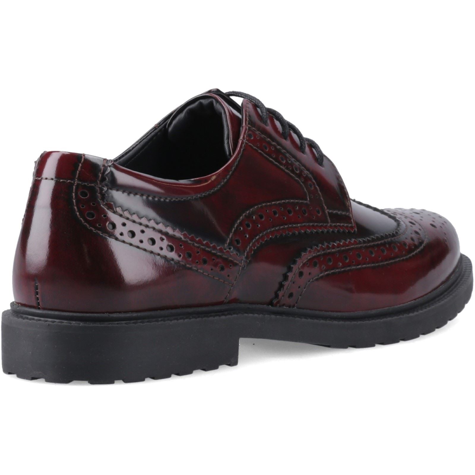 Hush Puppies Verity Hi-Shine Leder Damen Bordeaux Brogues Schuhe