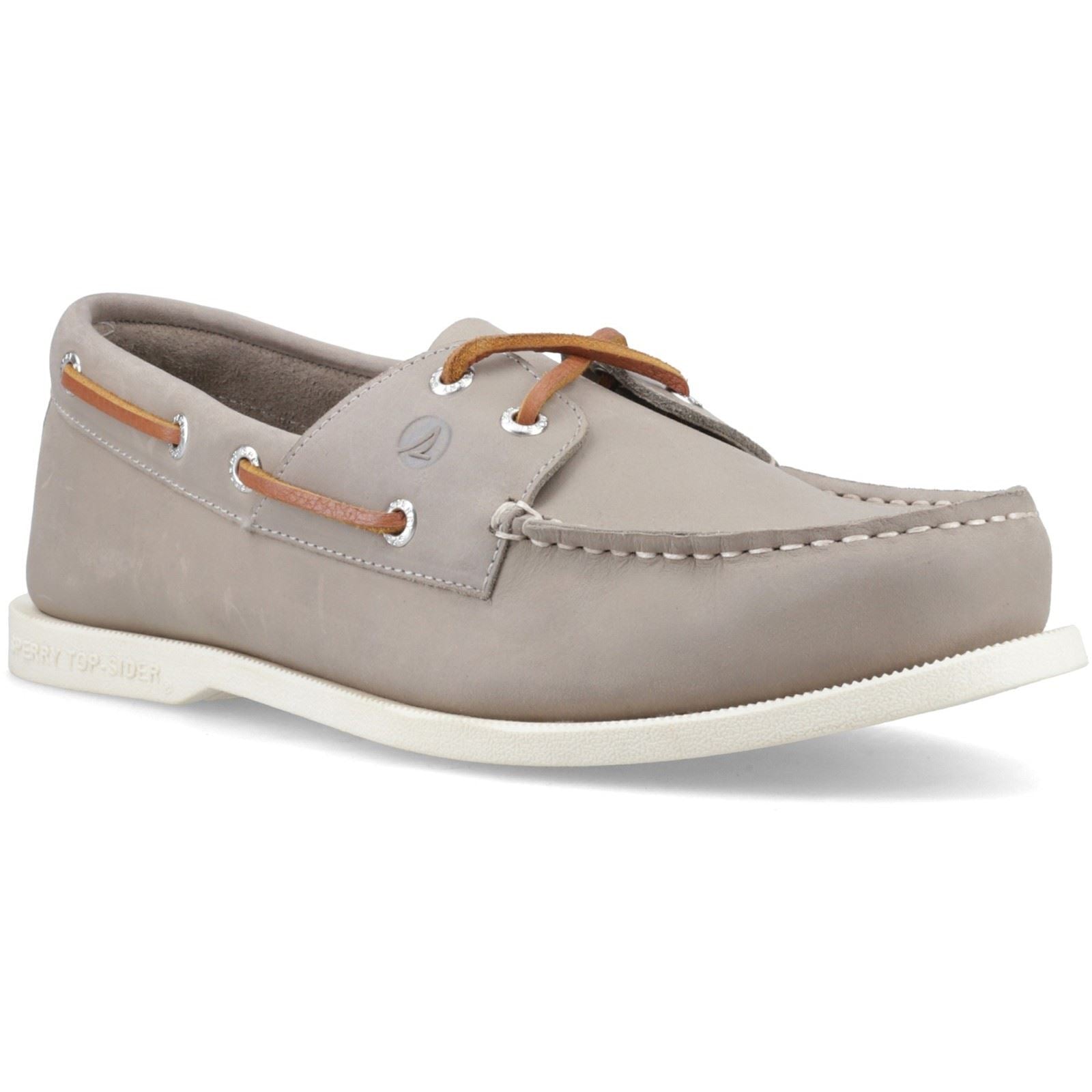 Sperry Tacoma 2 Eye Boat Leder Herren Graue Bootsschuhe