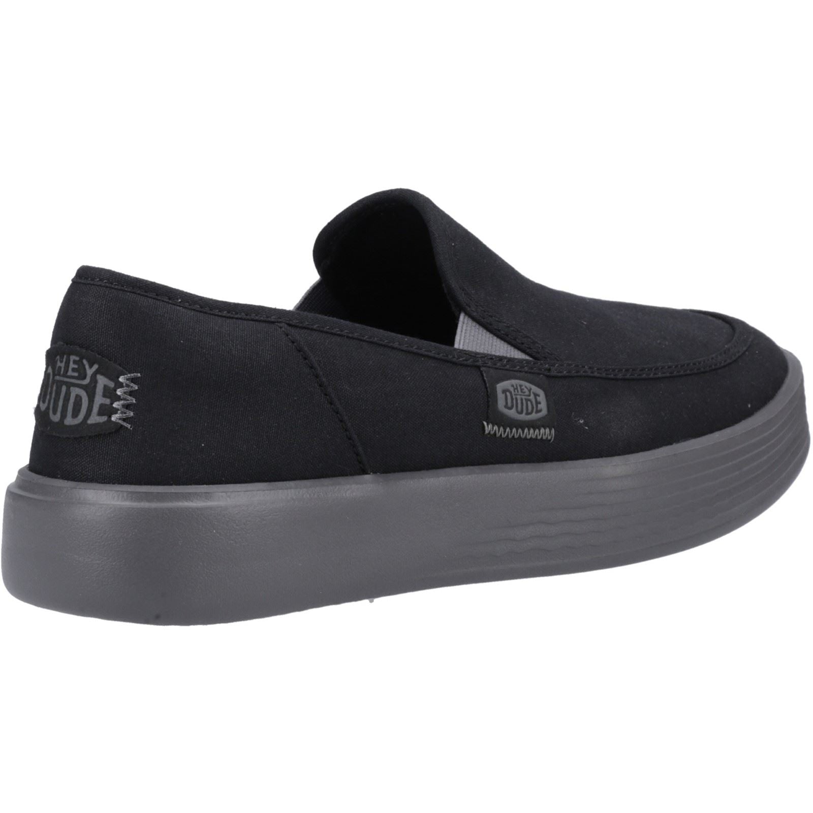 HEYDUDE Sunapee Canvas 100% Baumwolle Herrenschuhe In Schwarz/Anthrazit