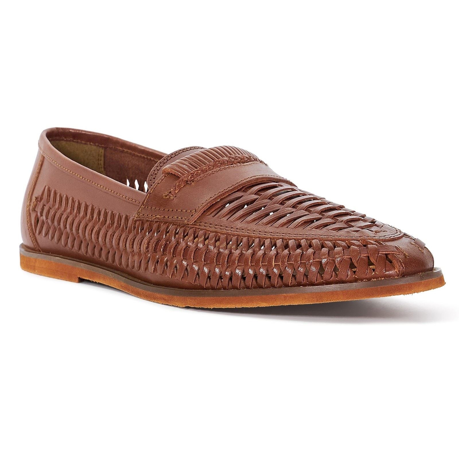 Dune Brickles Herren Mokassins Aus Braunem Leder