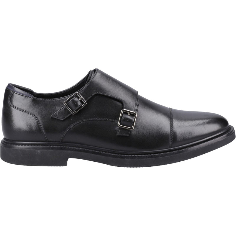 Hush Puppies Kane Herrenschuhe Aus Schwarzem Leder Mit Doppeltem Monk Riemen