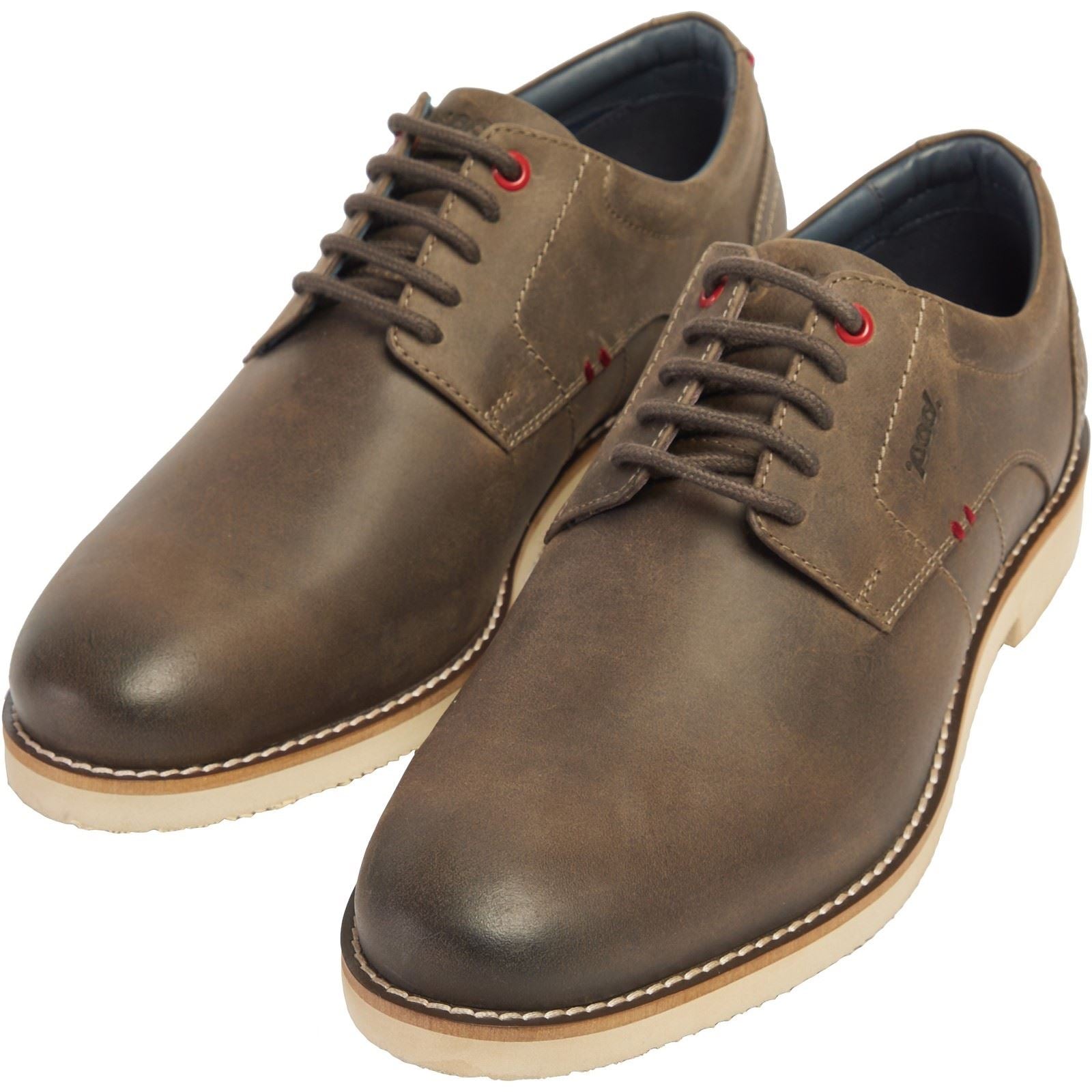 Pod Hampton Leder Herren Graue Schnürschuhe