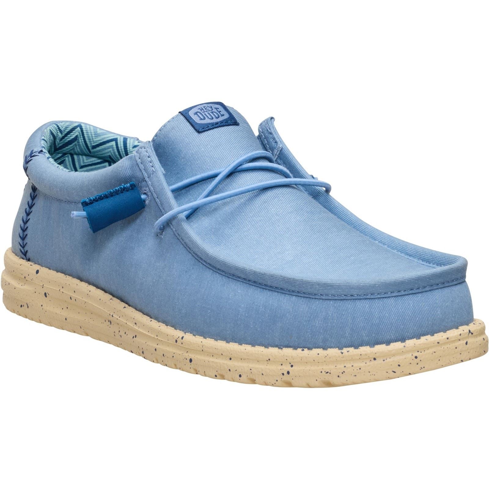 HEYDUDE Wally Stretch Canvas Textil Herren Ausgebleichte Denim/Boulder Freizeitschuhe