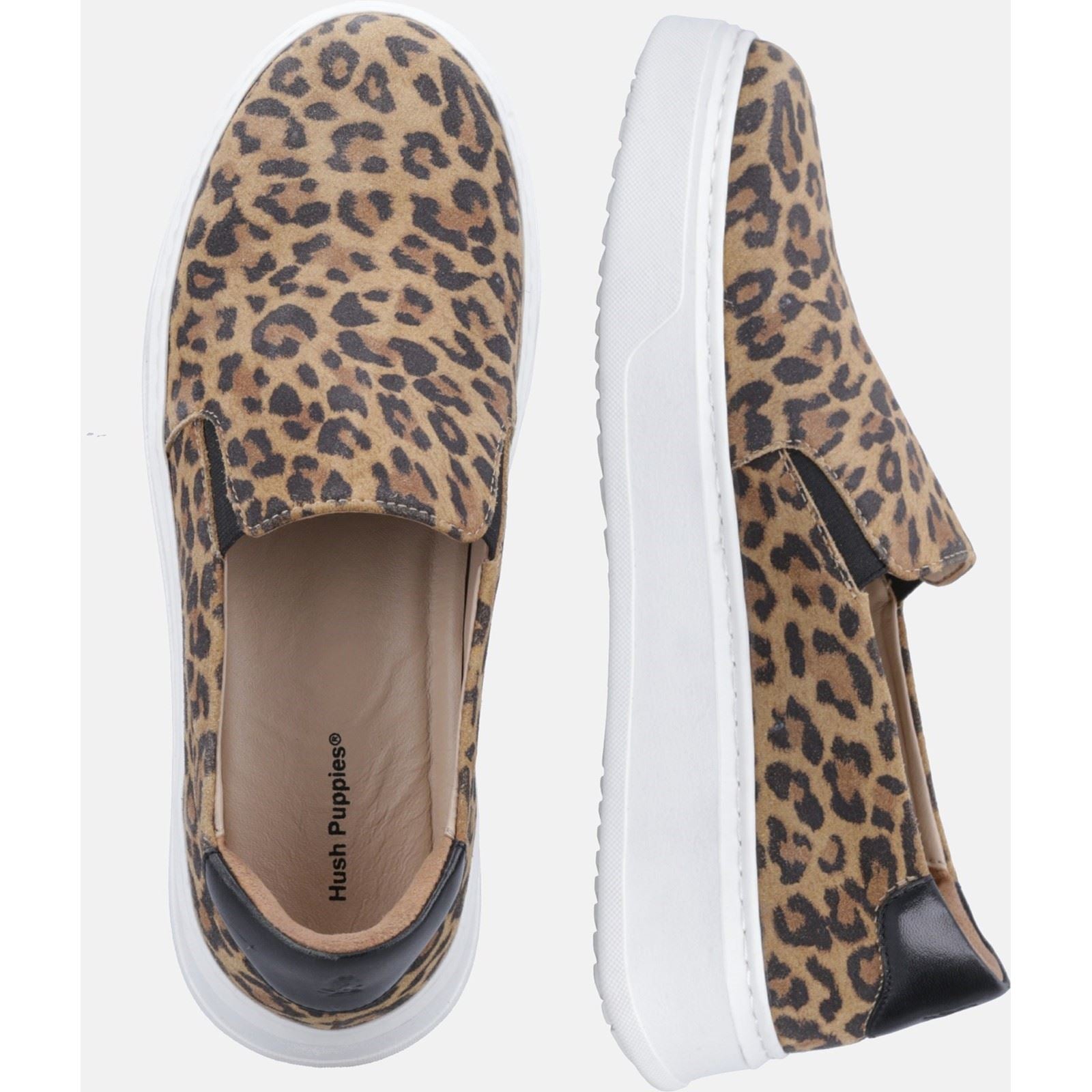 Hush Puppies Corinne Leder Damensneaker Mit Leopardenmuster