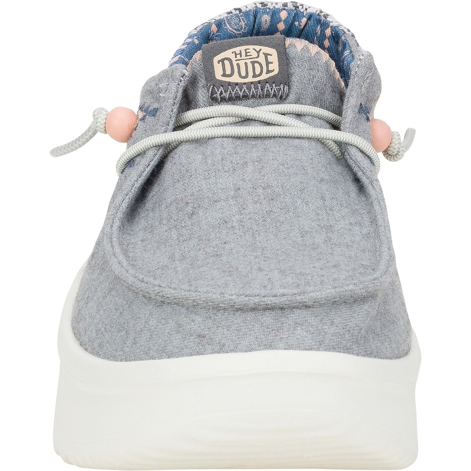 HEYDUDE Wendy Peak Chambray Woven Polyester Damen Graue Slipper
