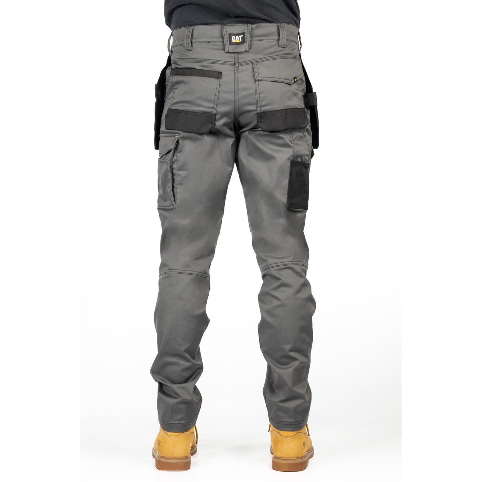 Caterpillar Essential Knee Pocket Stretch Holster Polyester Herren Grau Outdoor Hosen