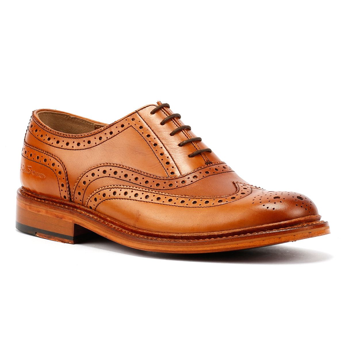 Ben Sherman Sugarman Brogue Leder Herren Braune Schnürschuhe