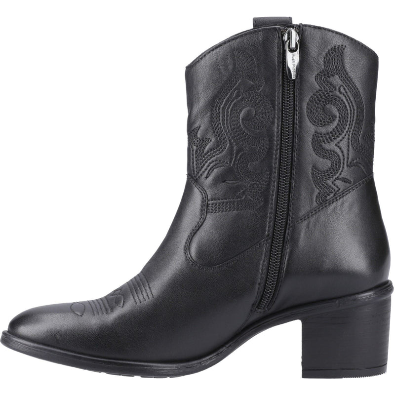 Hush Puppies Wynn Damen Stiefeletten aus schwarzem Leder mit Absatz