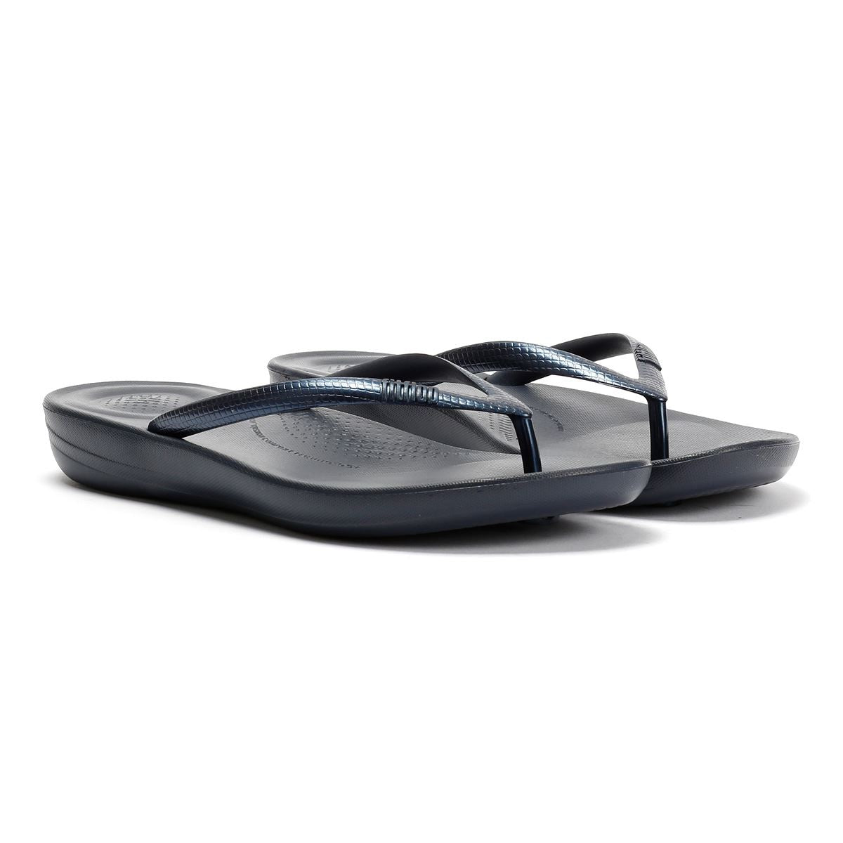 FitFlop Iqushion Ergonomic Gummi Frauen Blaue Flip-Flops