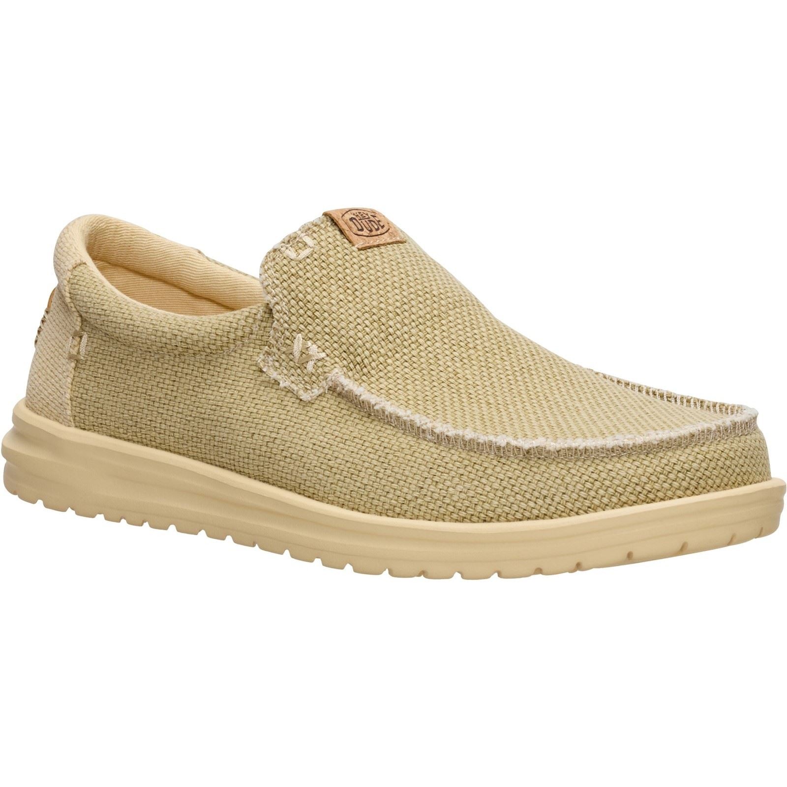 HEYDUDE Mikka Braided Textil Herren Olivgrau/Boulder Tan Loafer