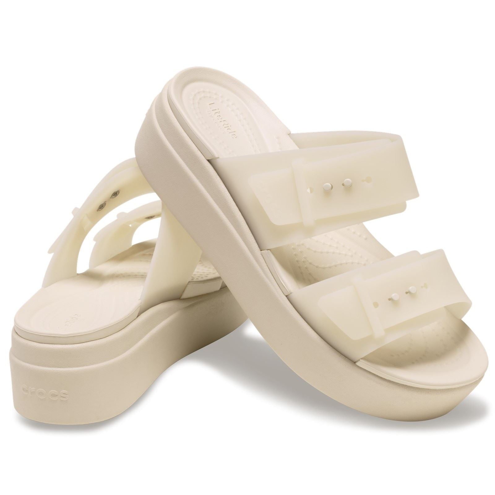 Crocs Brooklyn Buckle Low Wedge Damen Sandstein Sandalen