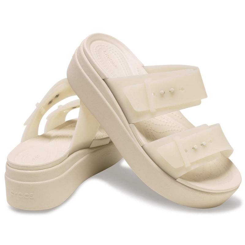 Crocs Brooklyn Buckle Low Wedge Damen Sandstein Sandalen