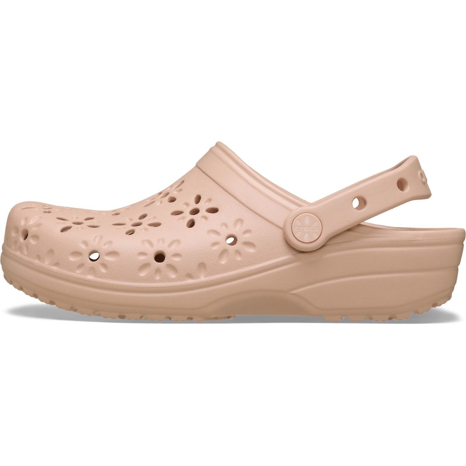 Crocs Classic Floral Cut Out Thermoplastische Pinke Karamell Clogs