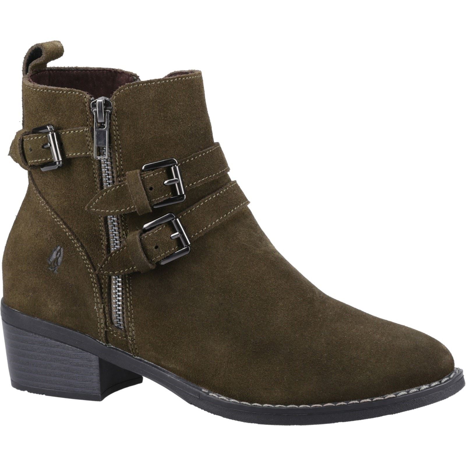 Hush Puppies Jenna Leder Damen Khaki Stiefel