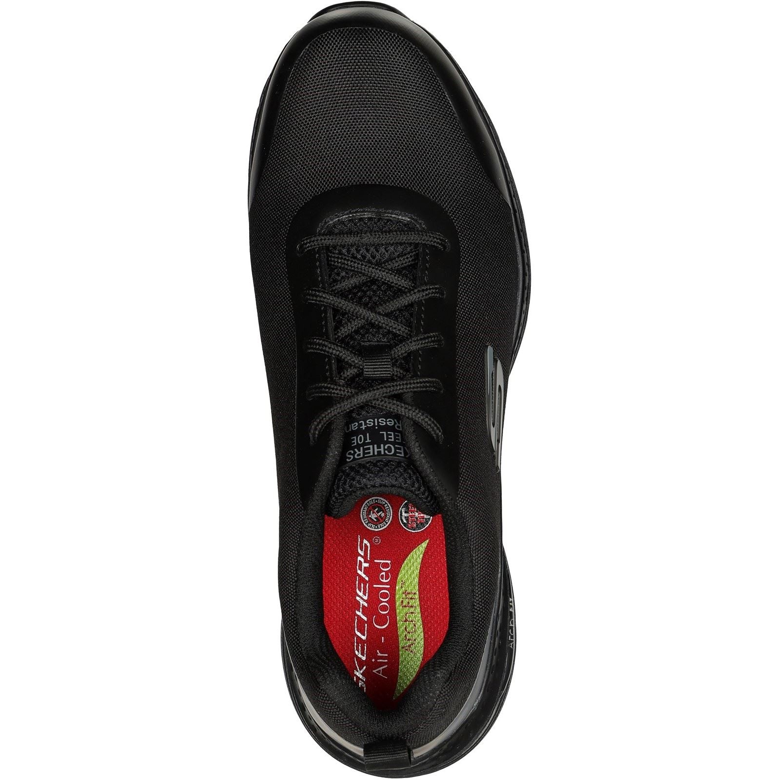 Skechers Workwear Arch Fit SR Ringstap Textil Herren Schwarze Sicherheits-Sneaker