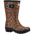 Hunter Original Short Leopard Print Gummistiefel für Damen in reichem Tan/Sattel/Schwarz