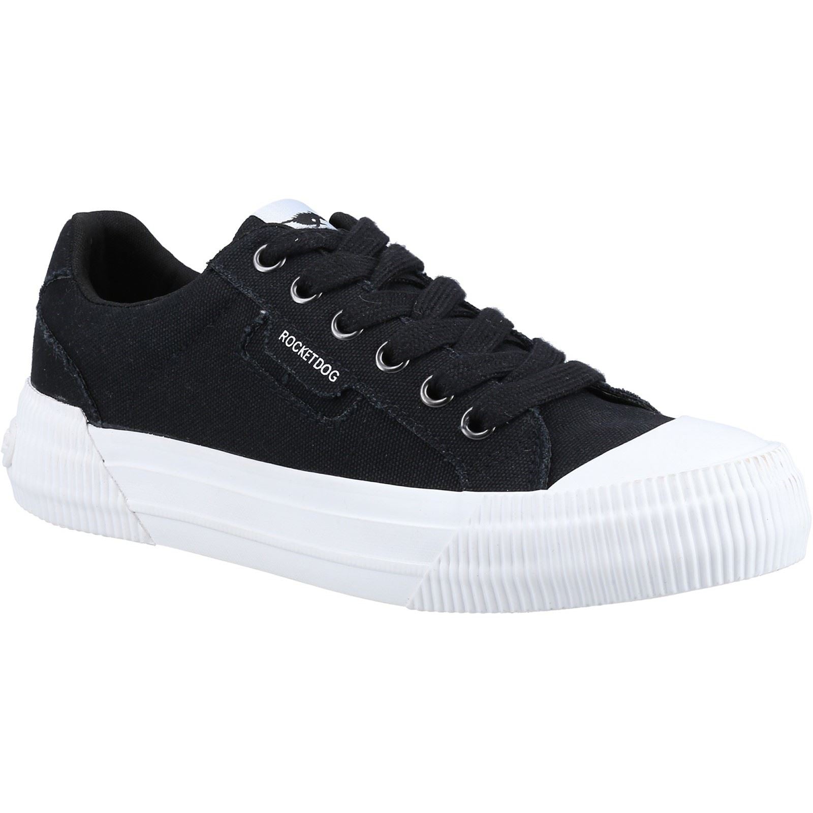 Rocket Dog Cheery 12A Canvas Baumwoll-Damenschwarze Turnschuhe