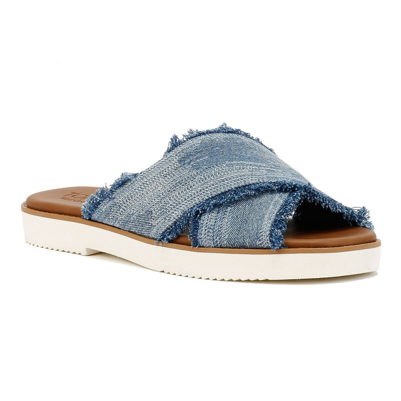 TOMS Mae Crossover Damen Sandalen In Blau Aus Denim