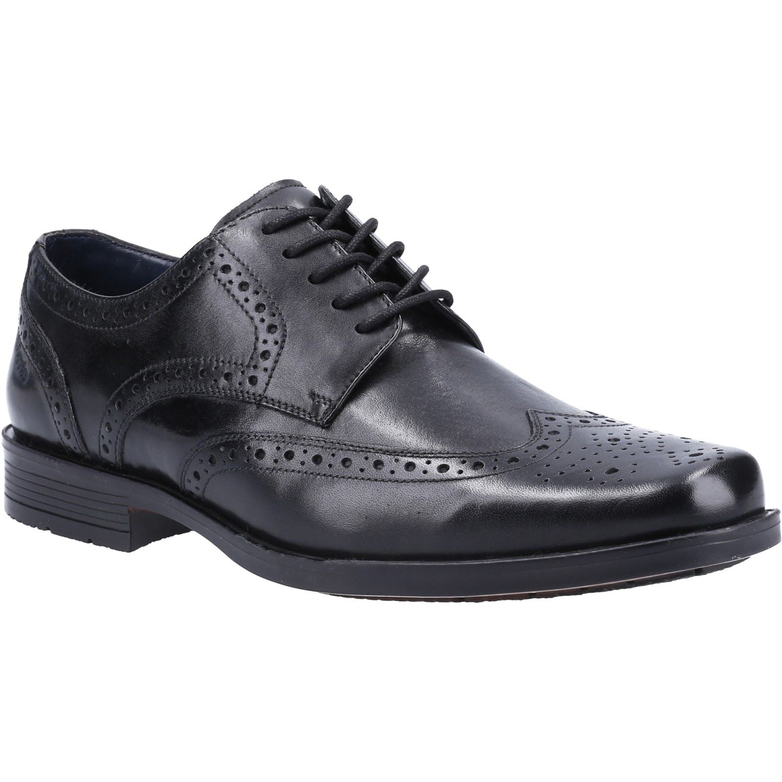 Hush Puppies Brace Brogue Herrenschuhe Aus Schwarzem Leder